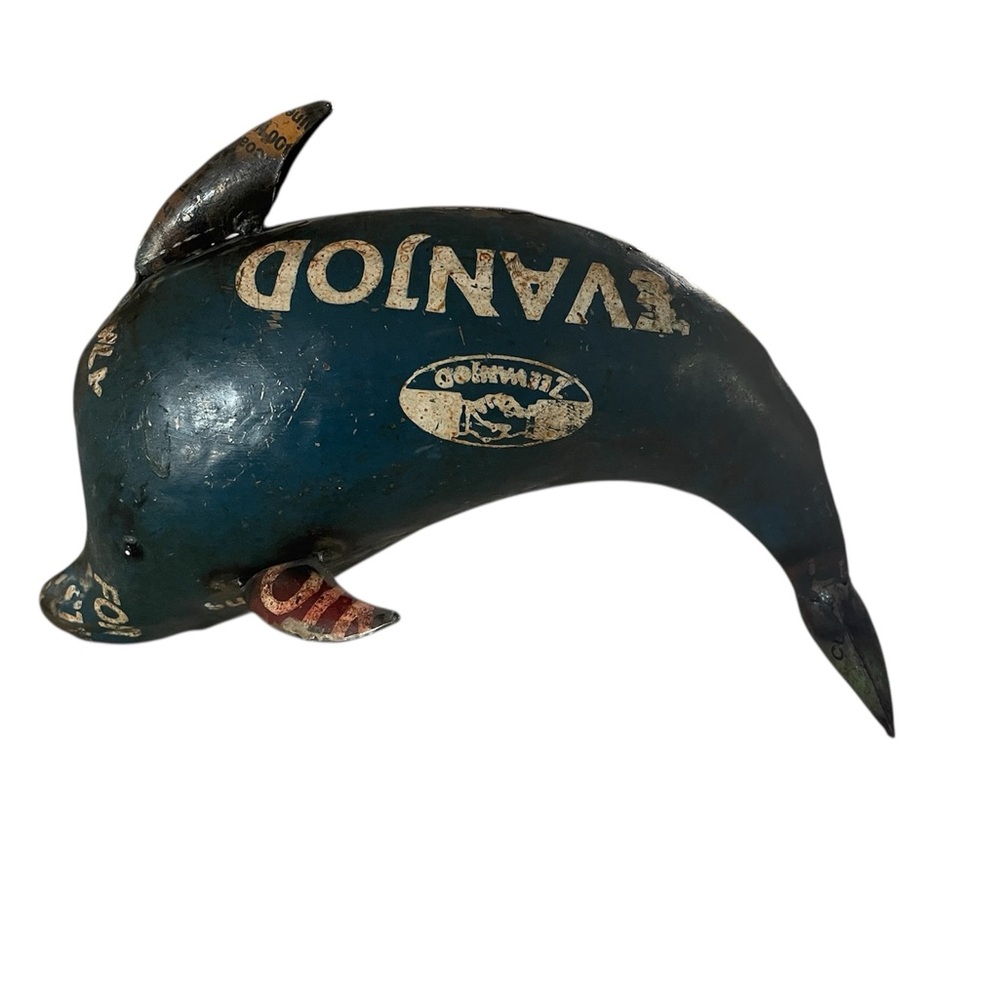 Recycled Metal Dolphin Sculpture